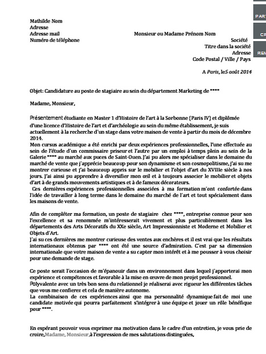 Lettre De Motivation Pour Une Demande De Stage Gt Voir Ci