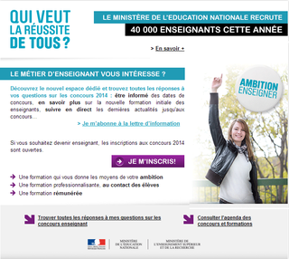 Recrutement enseignants Education nationale 2014 questionsdemploi.fr