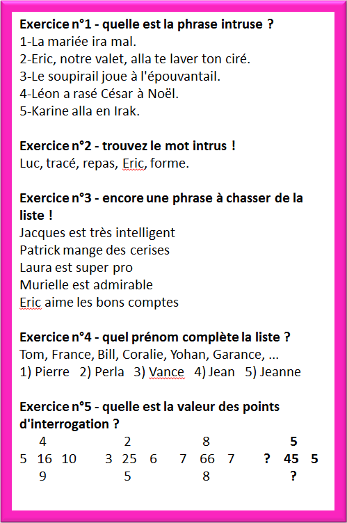 Test 11 psychotechnique, questionsdemploi.fr