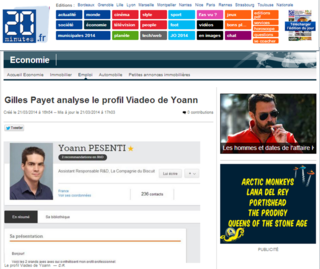 20minutes.fr, Yoann Pesenti, audit Viadeo par Gilles Payet, 23 février 2014