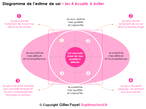 Diagramme + de l'estime de soi  4 situations à éviter  gilles payet  sophroschool.fr