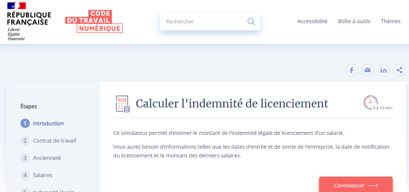 Simulateur indemnites de licenciement